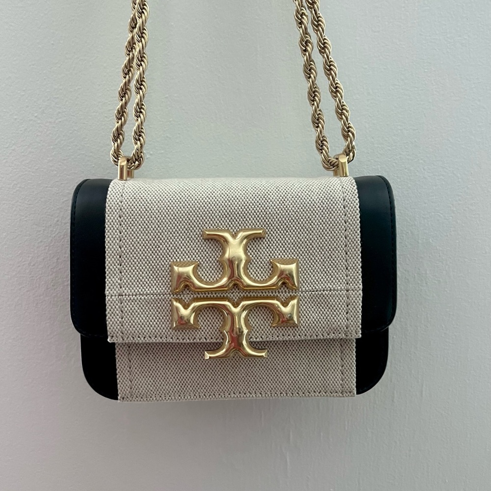 Tory Burch Leather/Canvas Small Eleanor Purse